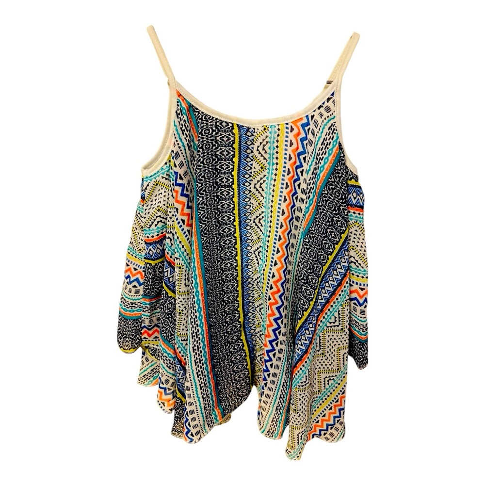 Vintage Havana Asymmetrical Blue and Orange Camisole